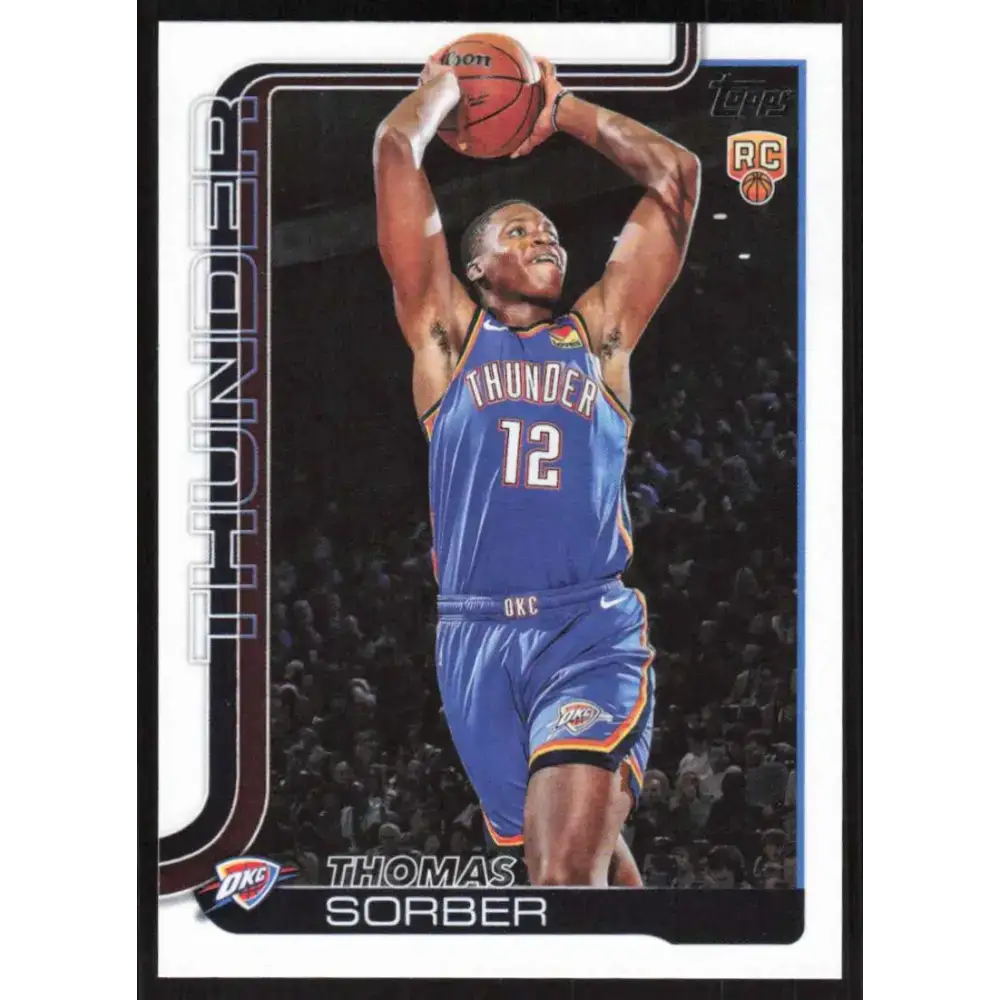 2025-26 Topps #215 Thomas Sorber NM-MT RC Rookie Oklahoma City Thunder Basketball Card - Basketball Card