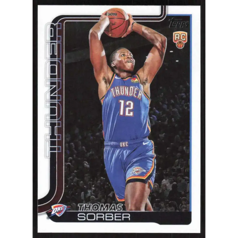 2025-26 Topps #215 Thomas Sorber NM-MT RC Rookie Oklahoma City Thunder Basketball Card - Basketball Card Single