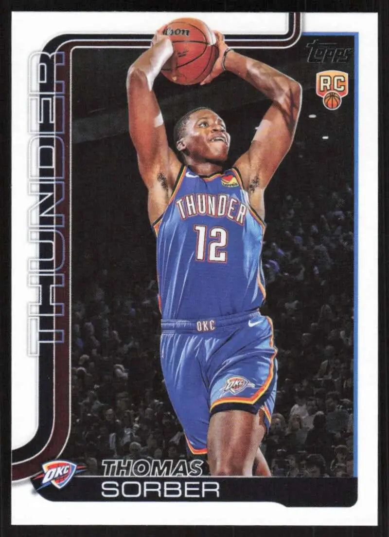 2025-26 Topps #215 Thomas Sorber NM-MT RC Rookie Oklahoma City Thunder Basketball Card - Basketball Card Single