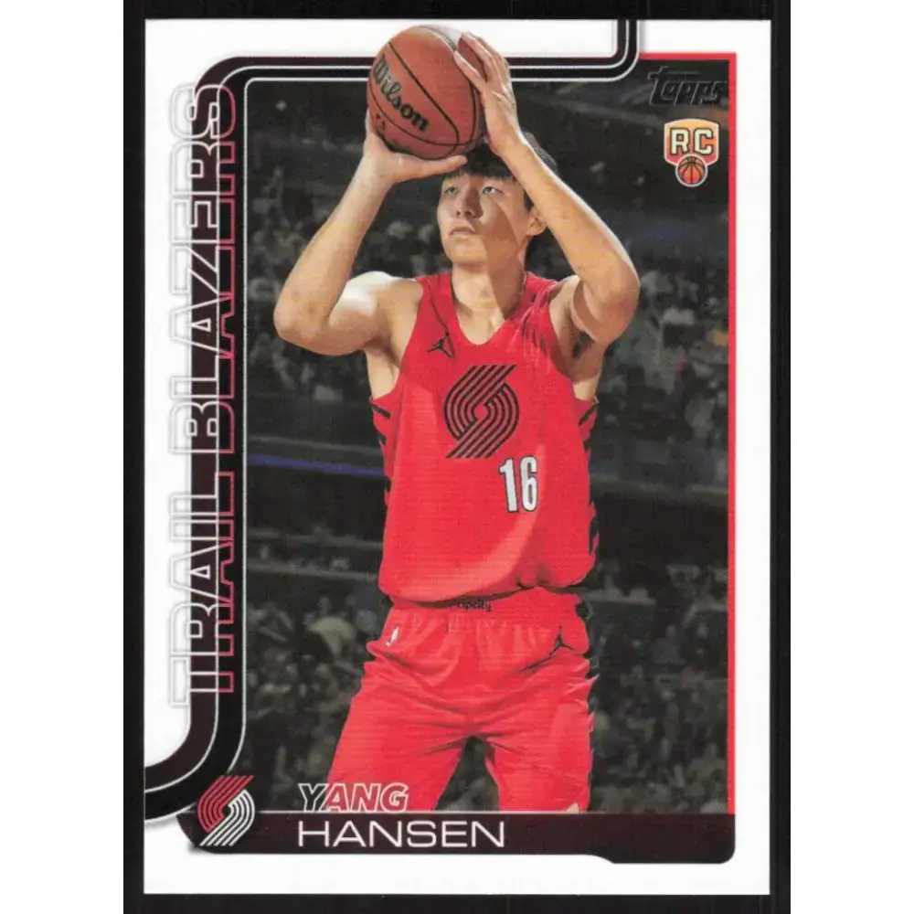 2025-26 Topps #216 Yang Hansen NM-MT RC Rookie Portland Trail Blazers Basketball Card - Trading Cards