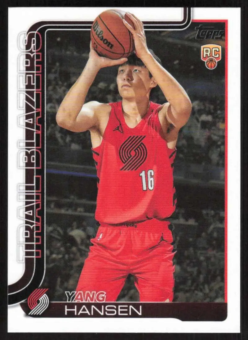 2025-26 Topps #216 Yang Hansen NM-MT RC Rookie Portland Trail Blazers Basketball Card - Basketball Card Single