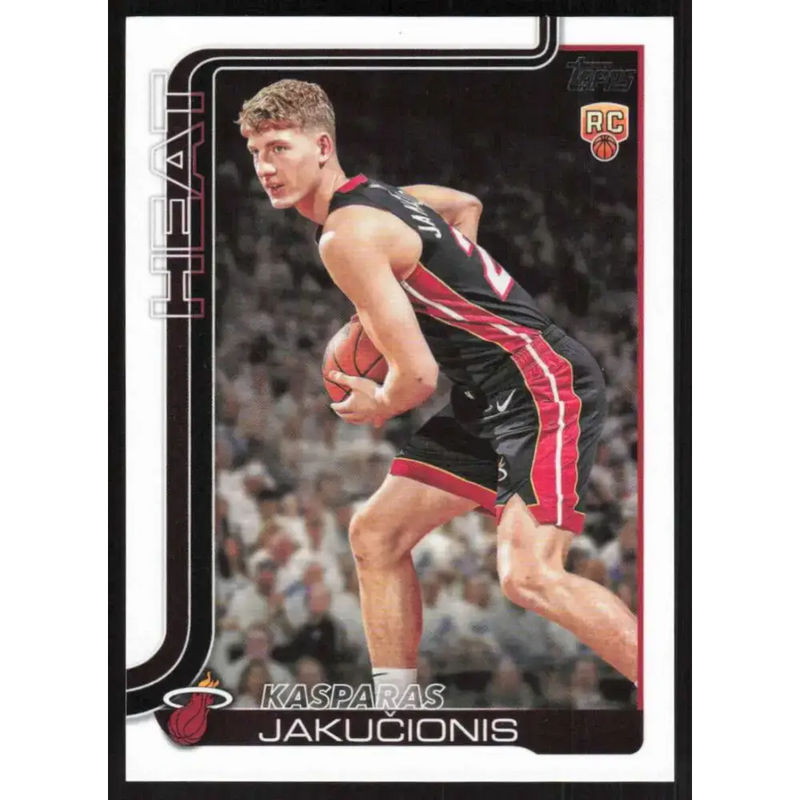 2025-26 Topps #220 Kasparas Jakucionis NM-MT RC Rookie Miami Heat Basketball Card - Basketball Card Single