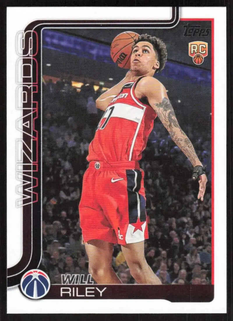 2025-26 Topps #221 Will Riley NM-MT RC Rookie Washington Wizards Basketball Card - Basketball Card Single