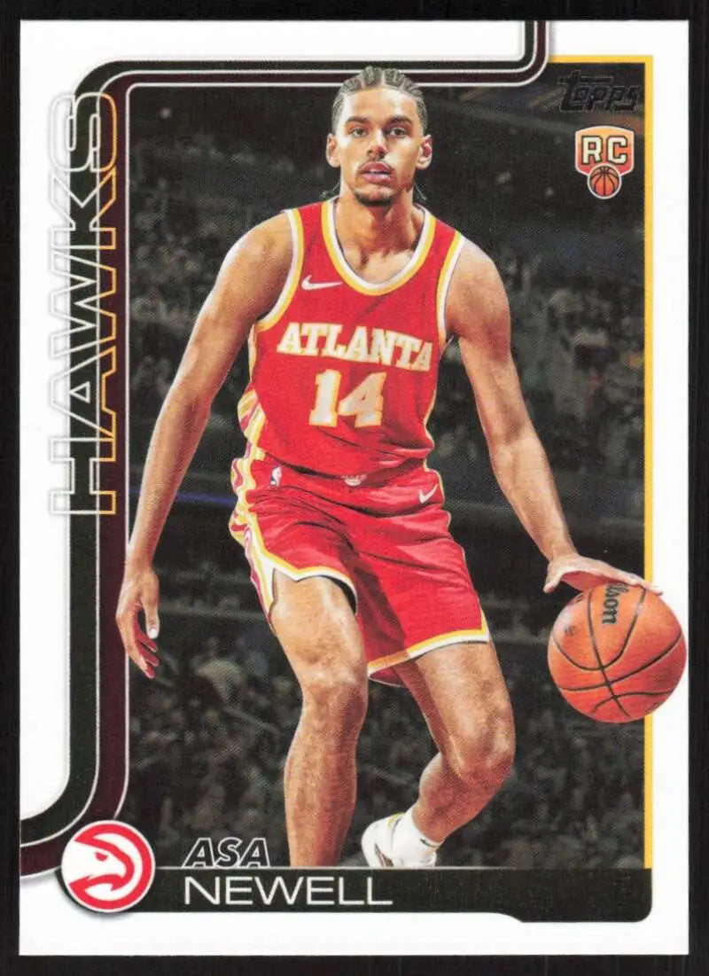 2025-26 Topps #223 Asa Newell NM-MT RC Rookie Atlanta Hawks Basketball Card - Basketball Card Single