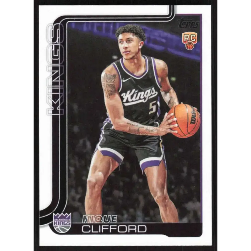 2025-26 Topps #224 Nique Clifford NM-MT RC Rookie Sacramento Kings Basketball Card - Basketball Card Single