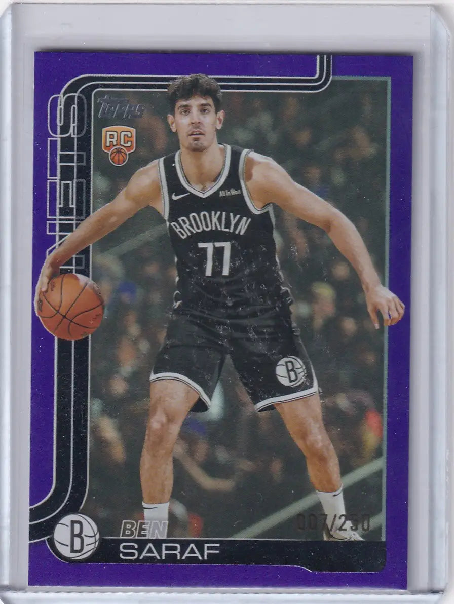 2025-26 TOPPS #226 BEN SARAF PURPLE 7/250- BROOKLYN NETS - Basketball Card Single