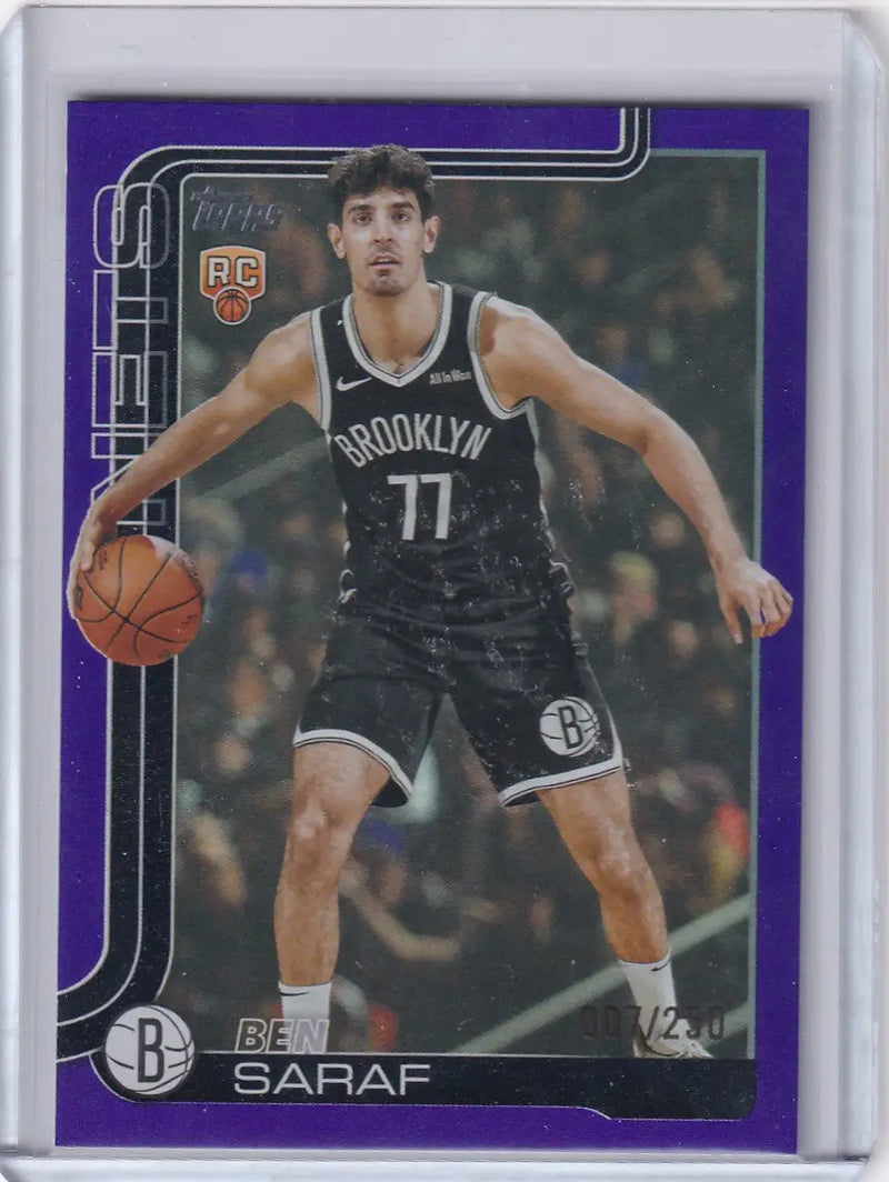 2025-26 TOPPS #226 BEN SARAF PURPLE 7/250- BROOKLYN NETS - Basketball Card Single