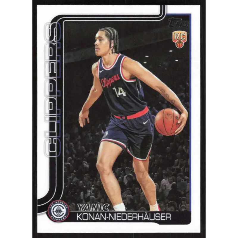 2025-26 Topps #230 Yanic Konan-Niederhauser NM-MT RC Rookie Los Angeles Clippers Basketball Card - Basketball Card