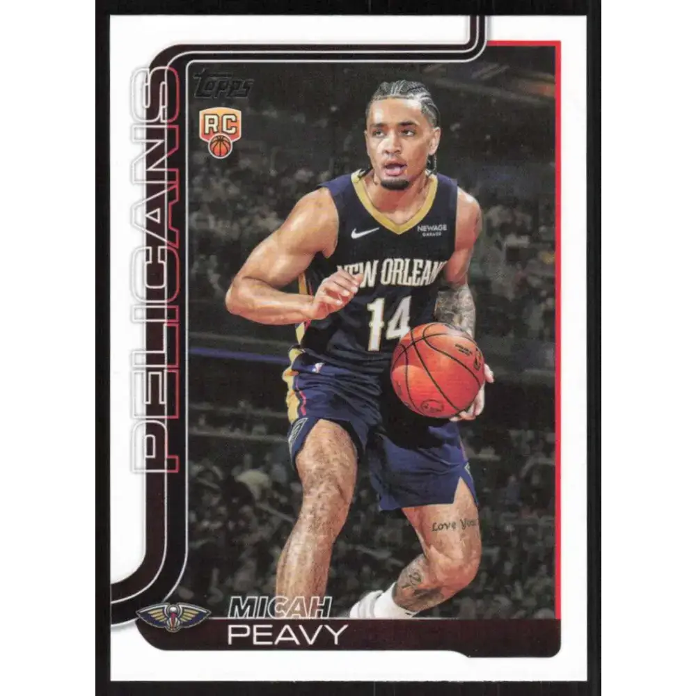 2025-26 Topps #241 Micah Peavy NM-MT RC Rookie New Orleans Pelicans Basketball Card