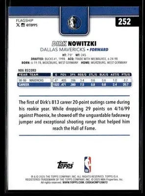 2025-26 Topps #252 Dirk Nowitzki - Basketball Card Single