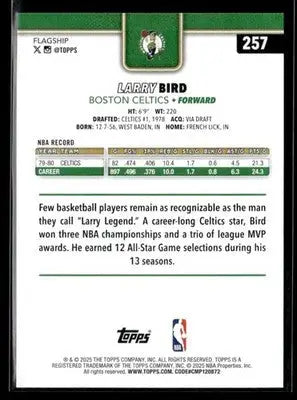 2025-26 Topps #257 Larry Bird Base Boston Celtics - Basketball Card Single