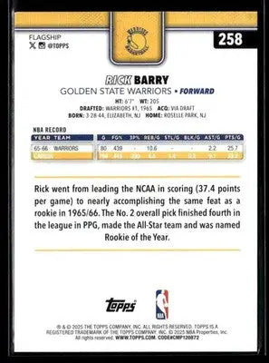 2025-26 Topps #258 Rick Barry - Basketball Card Single
