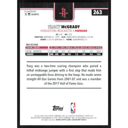 2025-26 Topps #263 Tracy McGrady NM-MT Houston Rockets Basketball Card - Trading Cards