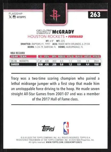 2025-26 Topps #263 Tracy McGrady NM-MT Rockets ID:80845 - Basketball Card Single
