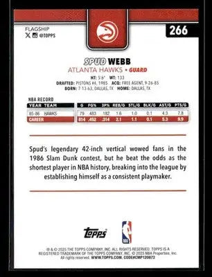 2025-26 Topps #266 Spud Webb Base Atlanta Hawks - Basketball Card Single