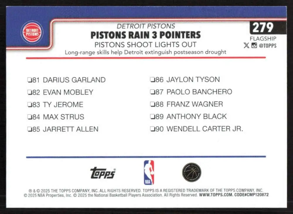 2025-26 Topps #279 Cade Cunningham NM-MT Detroit Pistons Basketball Card - Basketball Card Single