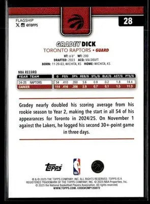 2025-26 Topps #28 Gradey Dick - Basketball Card Single