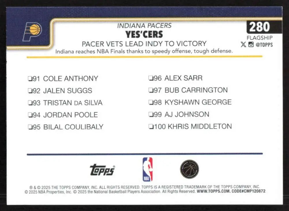 2025-26 Topps #280 Tyrese Haliburton NM-MT Indiana Pacers Basketball Card - Basketball Card Single
