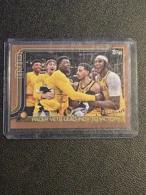 2025-26 Topps #280 Yes’Cers: Pacer Vets Lead Indy To Victory Gold #/2025 - Basketball Card Single