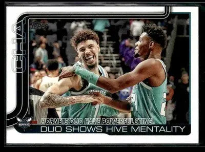 2025-26 Topps #283 Hornets Duo Have Powerful Sting: Duo Shows Hive Mentality - Basketball Card Single
