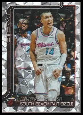 2025-26 Topps #284 Heat Catch Fire: South Beach Pair Sizzle Diamante