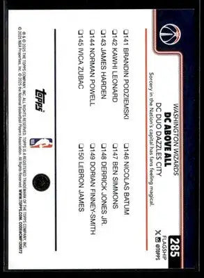 2025-26 Topps #285 DC Above All: DC Duo Dazzles City - DC Card Single