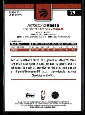 2025-26 Topps #29 Jonathan Mogbo