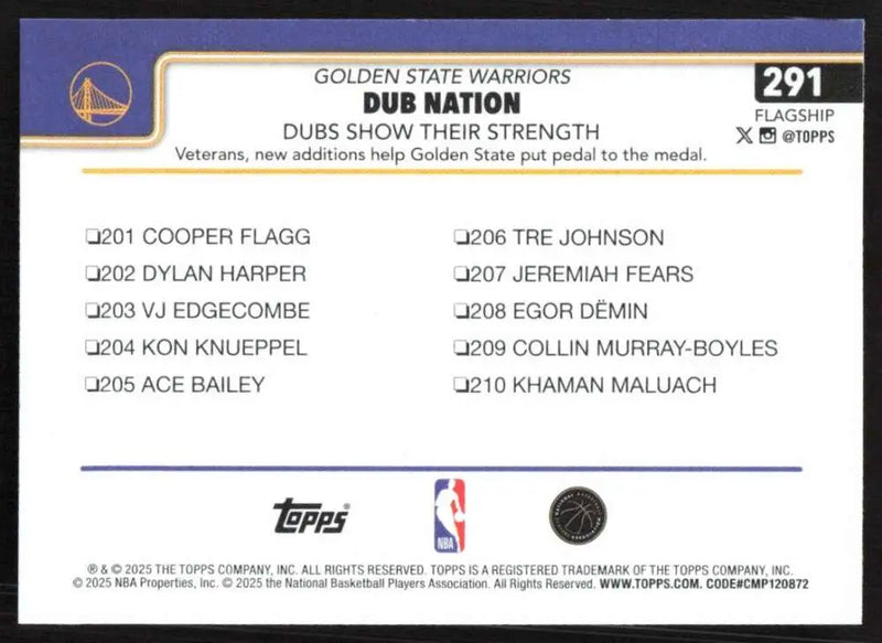 2025-26 Topps #291 Stephen Curry NM-MT Golden State Warriors Basketball Card - Basketball Card Single