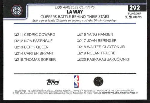 2025-26 Topps #292 James Harden NM-MT Clippers ID:80853 - Basketball Card Single