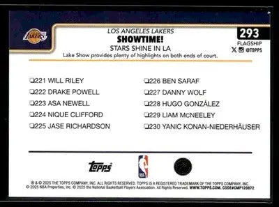 2025-26 Topps #293 Showtime!: Stars Shine in - Basketball Card Single