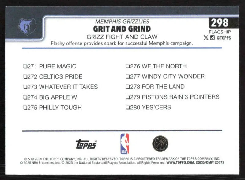 2025-26 Topps #298 Ja Morant NM-MT Memphis Grizzlies Basketball Card - Basketball Card Single