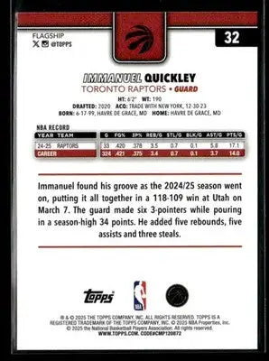 2025-26 Topps #32 Immanuel Quickley - Basketball Card Single