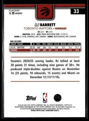 2025-26 Topps #33 RJ Barrett - Basketball Card Single