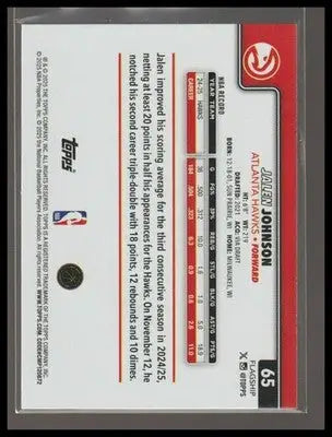 2025-26 Topps #65 Jalen Johnson Season Tip