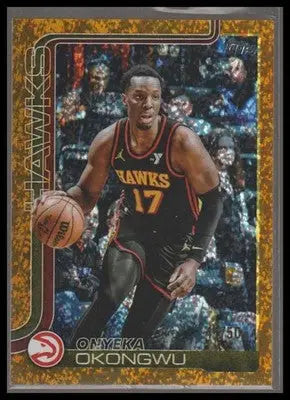 2025-26 Topps #66 Onyeka Okongwu Gold Holo Foil Hawks #41/50