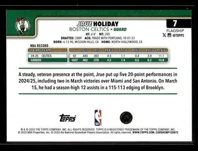 2025-26 Topps #7 Jrue Holiday Base Boston Celtics - Basketball Card Single