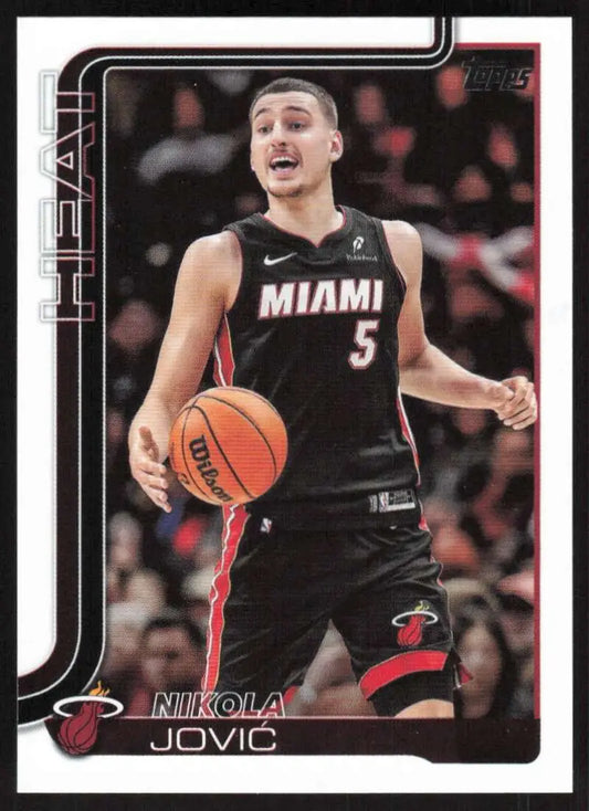 2025-26 Topps #76 Nikola Jovic NM-MT Miami Heat Basketball Card - Basketball Card Single
