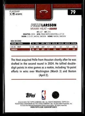 2025-26 Topps #79 Pelle Larsson Blue Sandglitter SP Miami Heat - Basketball Card Single