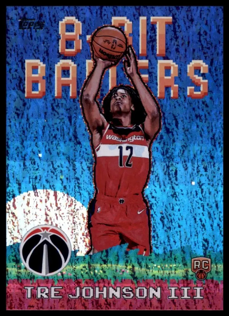 2025-26 Topps 8 Bit Ballers Foil Tre Johnson III Rookie #8B36 Washington Wizards - Basketball Card Single