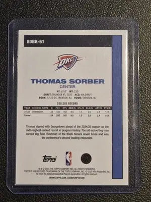 2025-26 Topps #80BK-61 Thomas Sorber 1980-81 Topps Basketball - Basketball Card Single
