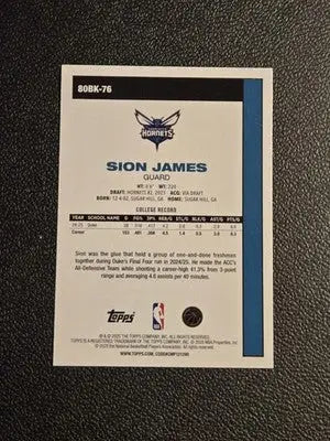 2025-26 Topps #80BK-76 Sion James 1980-81 Topps Basketball - Basketball Card Single