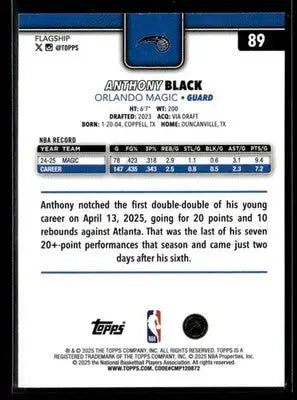 2025-26 Topps #89 Anthony Black - Basketball Card Single