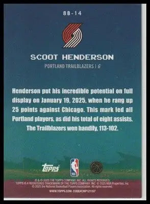 2025-26 Topps #8B-14 Scoot Henderson 8-Bit Ballers - Basketball Card Single