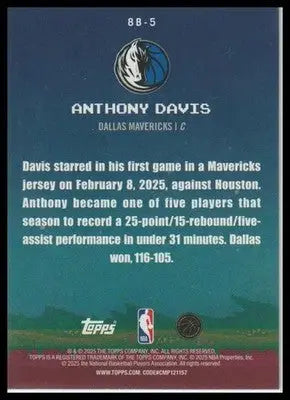 2025-26 Topps #8B-5 Anthony Davis 8-Bit Ballers