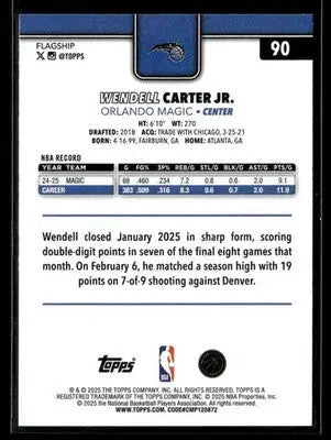 2025-26 Topps #90 Wendell Carter Jr. - Basketball Card Single