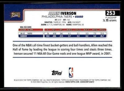2025-26 Topps Allen Iverson #253 Base Philadelphia 76ers