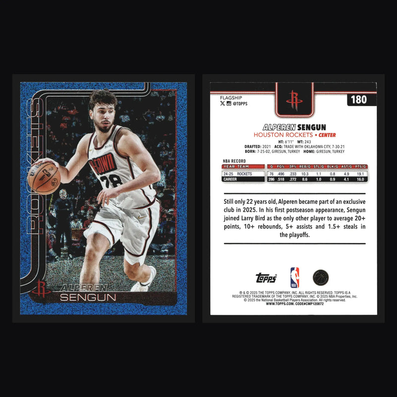 2025-26 Topps Alperen Sengun #180 Sandglitter Blue SSP Houston Rockets - Basketball Card Single
