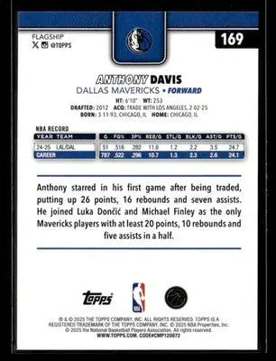 2025-26 Topps Anthony Davis #169 Dallas Mavericks