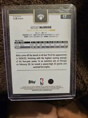 2025-26 Topps Basketball Black Friday Miles McBride Blackout #17 Knicks - Trading Card