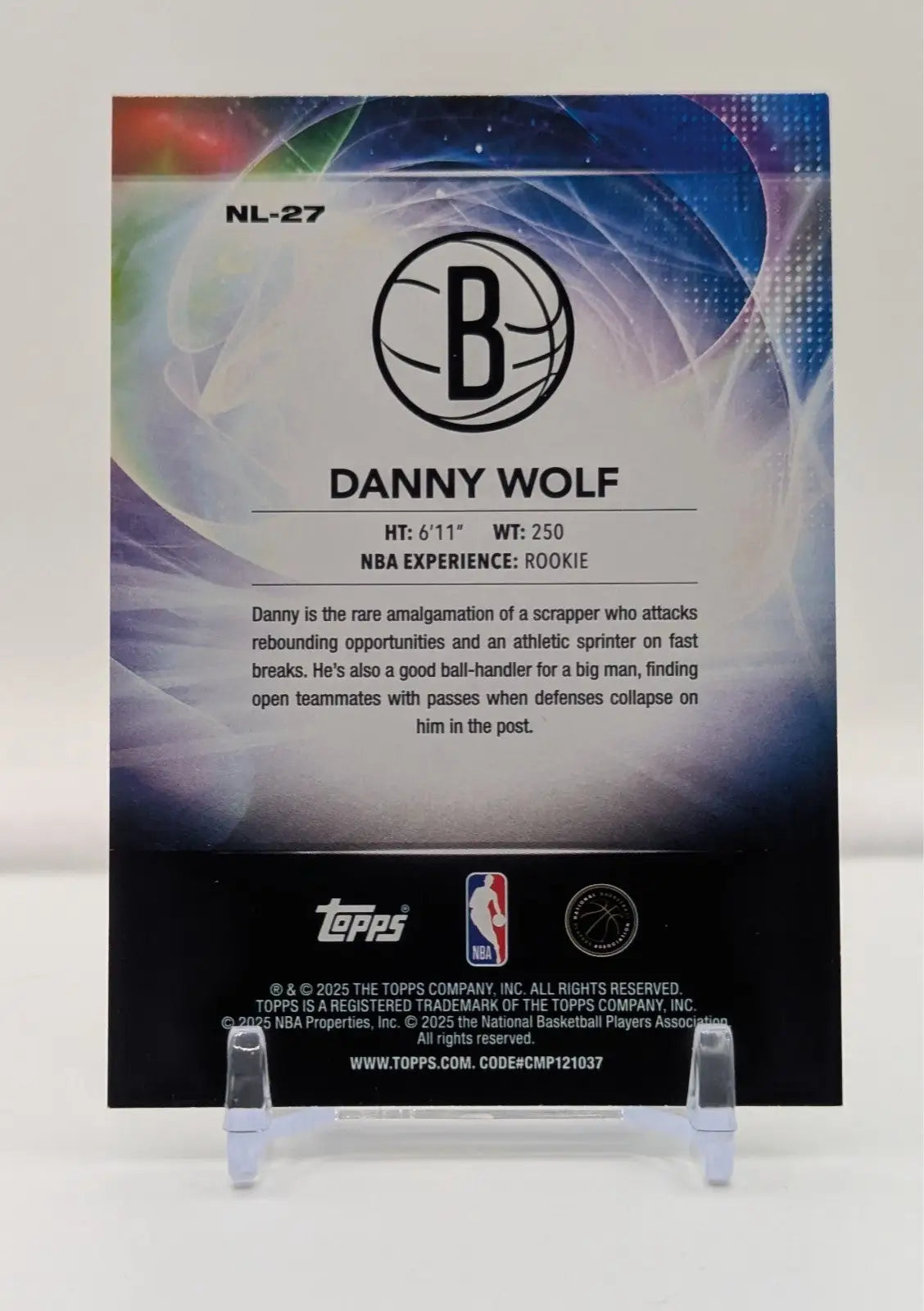 2025-26 Topps Basketball Danny Wolf No Limit FOIL #NL-27 RC - Basketball Card Single
